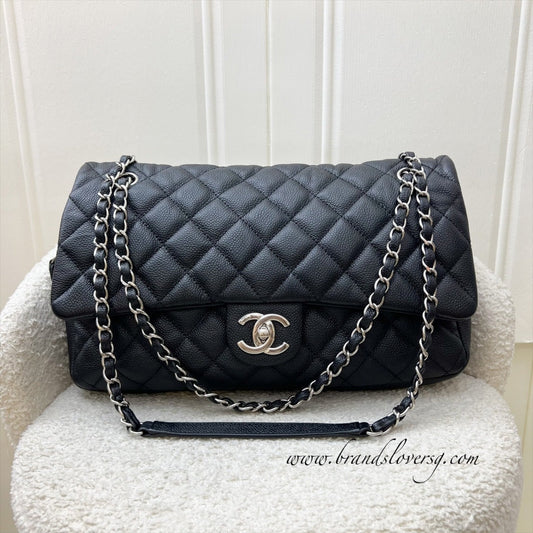 Chanel Easy Caviar Jumbo Flap in Black Caviar and SHW