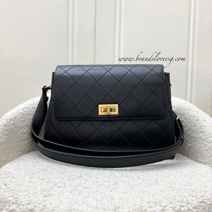 Chanel Vintage 2.55 Reissue Trapezoid in Black Lambskin and GHW