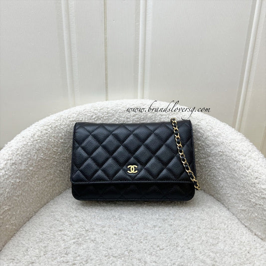 Chanel Classic Wallet on Chain WOC in Black Caviar and GHW