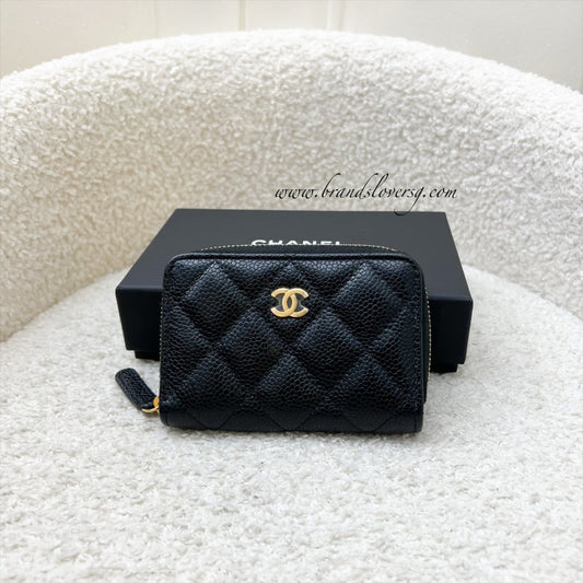 Chanel Classic Zippy Card Holder / Coin Purse in Black Caviar and GHW
