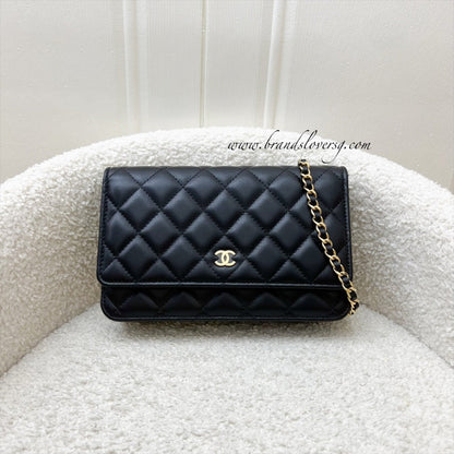 Chanel Classic Wallet on Chain WOC in Black Lambskin and GHW