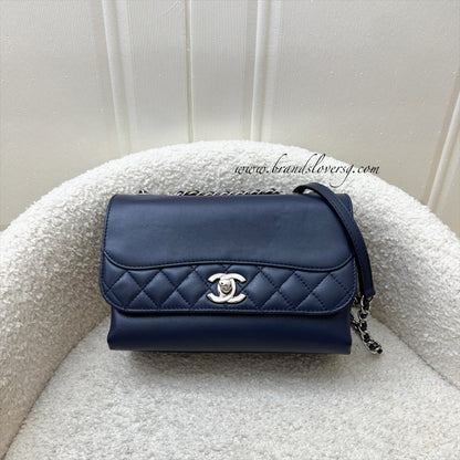Chanel Timeless Tramezzo Small Flap in Navy Lambskin and SHW