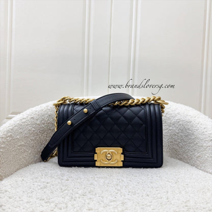 Chanel Small 20cm Boy Flap in Black Caviar and AGHW (Model: A67085)