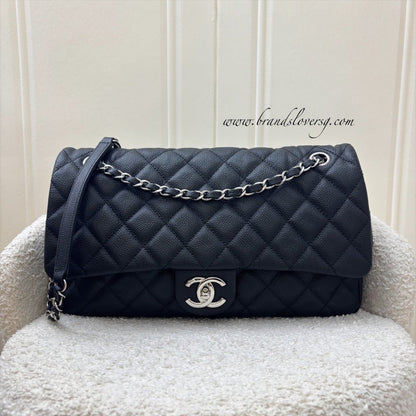 Chanel Easy Caviar Jumbo Flap in Black Caviar and SHW