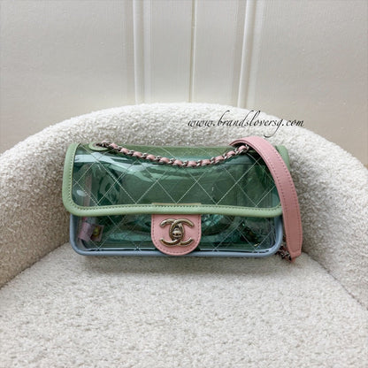 Chanel Coco Splash Mini Flap Bag in Blue and Green PVC, Pink Lambskin and SHW