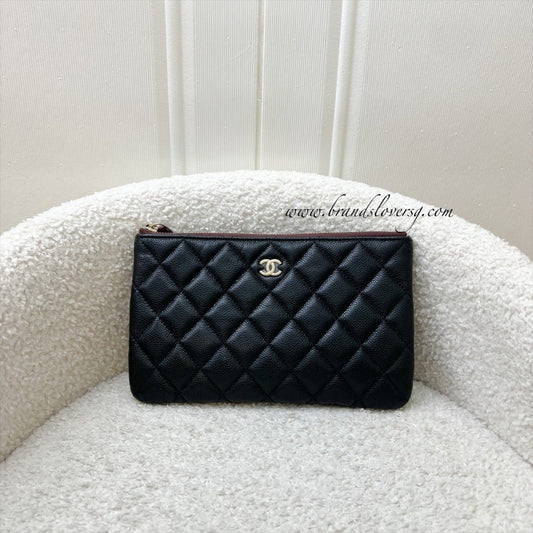 Chanel Classic Small O-Case Pouch in Black Caviar and LGHW (Model: AP4101)