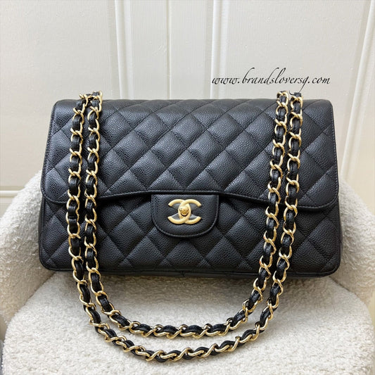 Chanel Jumbo Classic Flap DF in Black Caviar and GHW