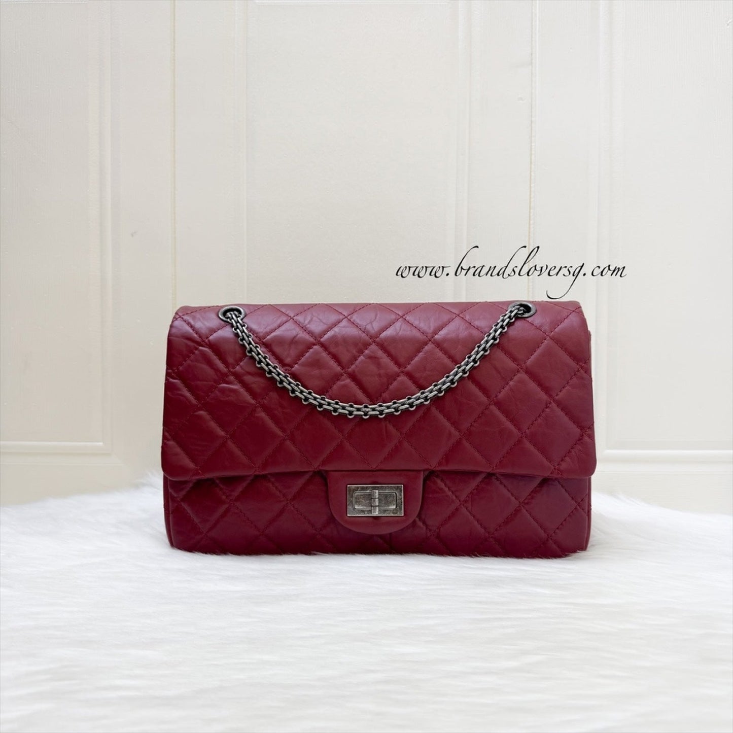 Chanel 2.55 Reissue 227 Maxi Flap in Red Distressed Calfskin and RHW