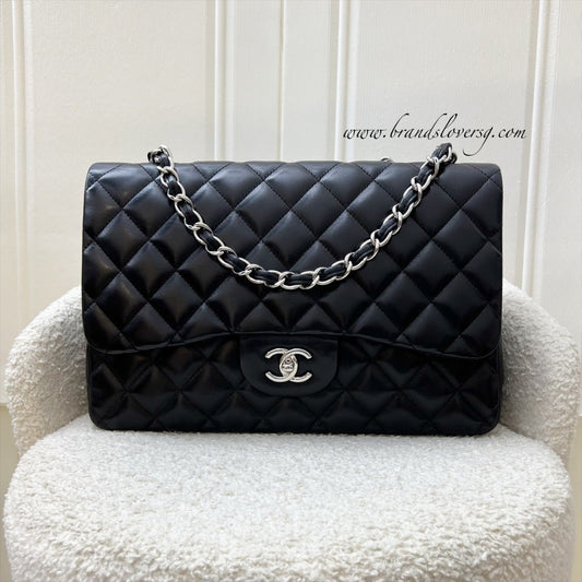 Chanel Jumbo Classic Single Flap SF in Black Lambskin and SHW