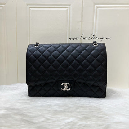 Chanel Maxi Classic Flap DF in Black Caviar and SHW