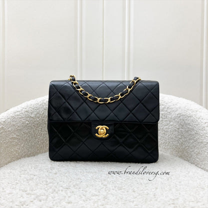Chanel Vintage Medium Square Flap in Black Lambskin and 24K Gold Plated HW