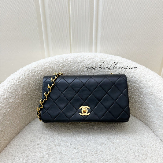 Chanel Vintage Mini Full Flap in Black Lambskin and 24K GHW