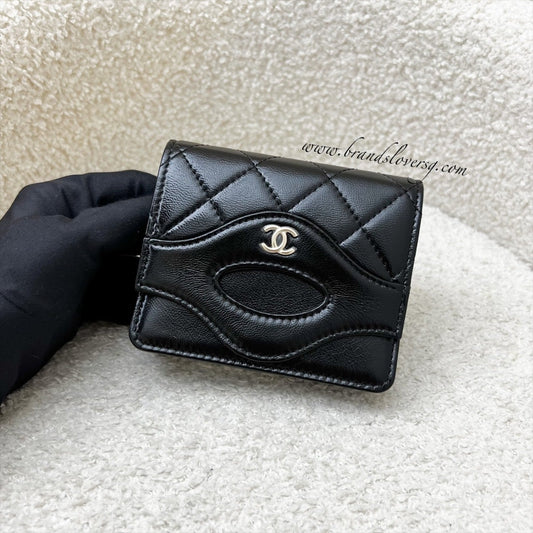 Chanel 31 Card Holder / Mini Wallet in Black Glossy Calfskin and LGHW (Model: AP3654)