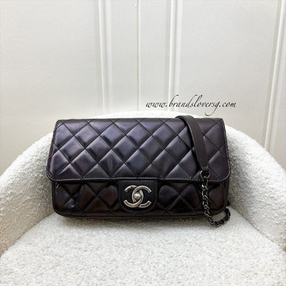 Chanel Seasonal Medium Flap Bag with Dark Bronze Shiny Calfskin and RHW