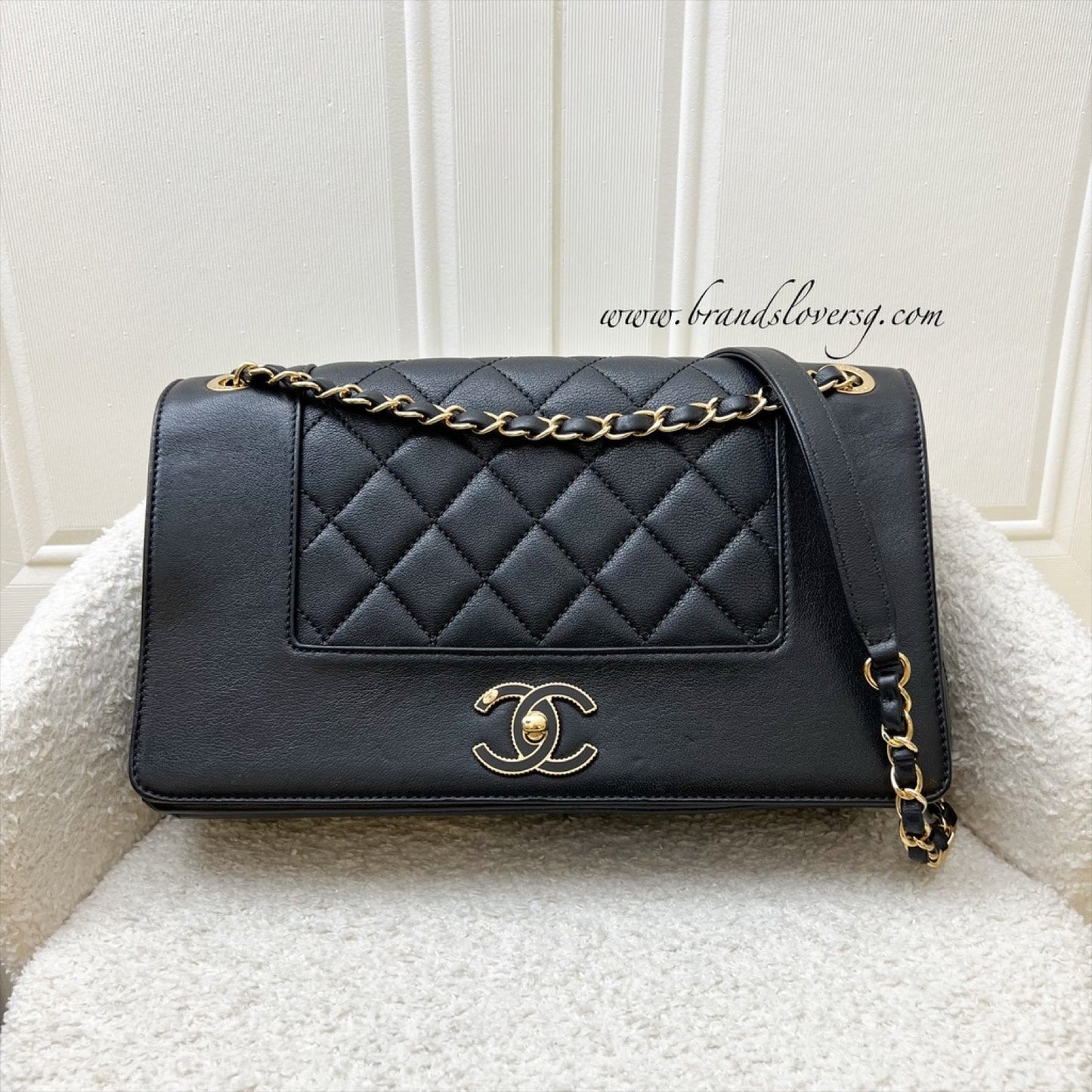 Chanel Large Mademoiselle Flap in Black Calfskin and GHW
