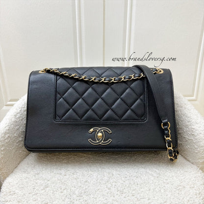 Chanel Large Mademoiselle Flap in Black Calfskin and GHW