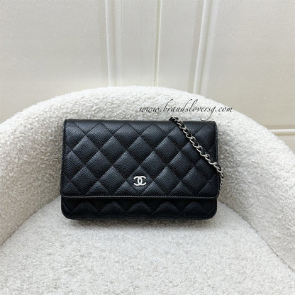 Chanel Classic Wallet on Chain WOC in Black Caviar and SHW (Model: AP0250)