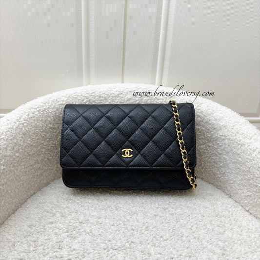 Chanel Classic Wallet on Chain WOC in Black Caviar and GHW