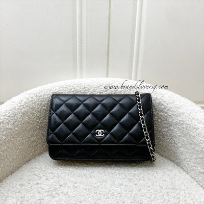 Chanel Classic Wallet on Chain WOC in Black Caviar and SHW
