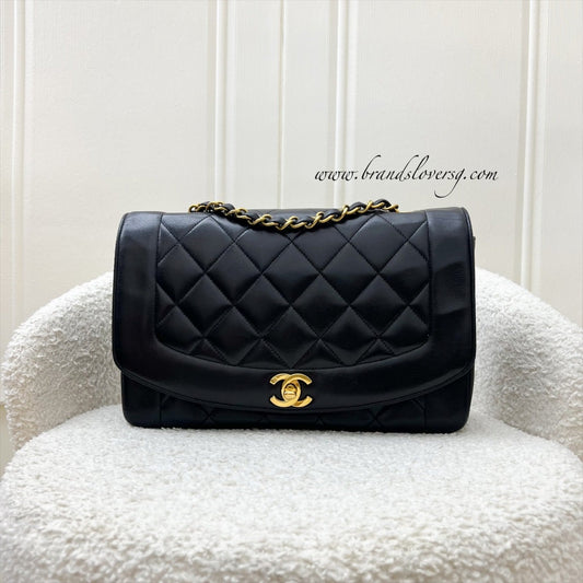 Chanel Medium Vintage Diana Flap in Black Lambskin and 24K GHW