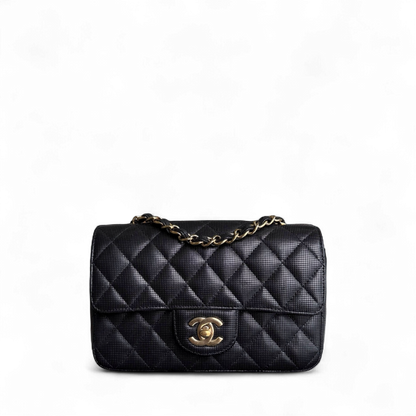 Chanel Classic Flap Mini - Pixelated Calfskin 20CM Limited Edition Quilted Black Gold Hardware Series 21