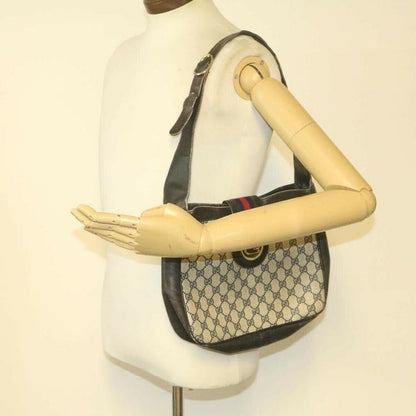 Gucci  Navy Guccissima Print & Leather Hobo w Red Accents & Gold G Medallion