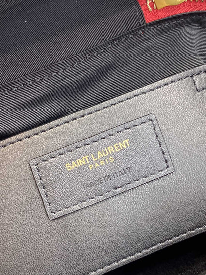 Yves Saint Laurent Vanity Bag In Carr Quilted Grain De Poudre Red  6.4in/16.5cm  649779DME276805