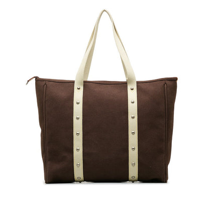 Louis Vuitton Antigua Gm Handbag M80662 Mocha Brown White Linen Lady Louis Vuitton