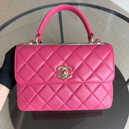 Chanel Trendy CC Small - Quilted Lambskin Hot Pink Gold Hardware Series 24