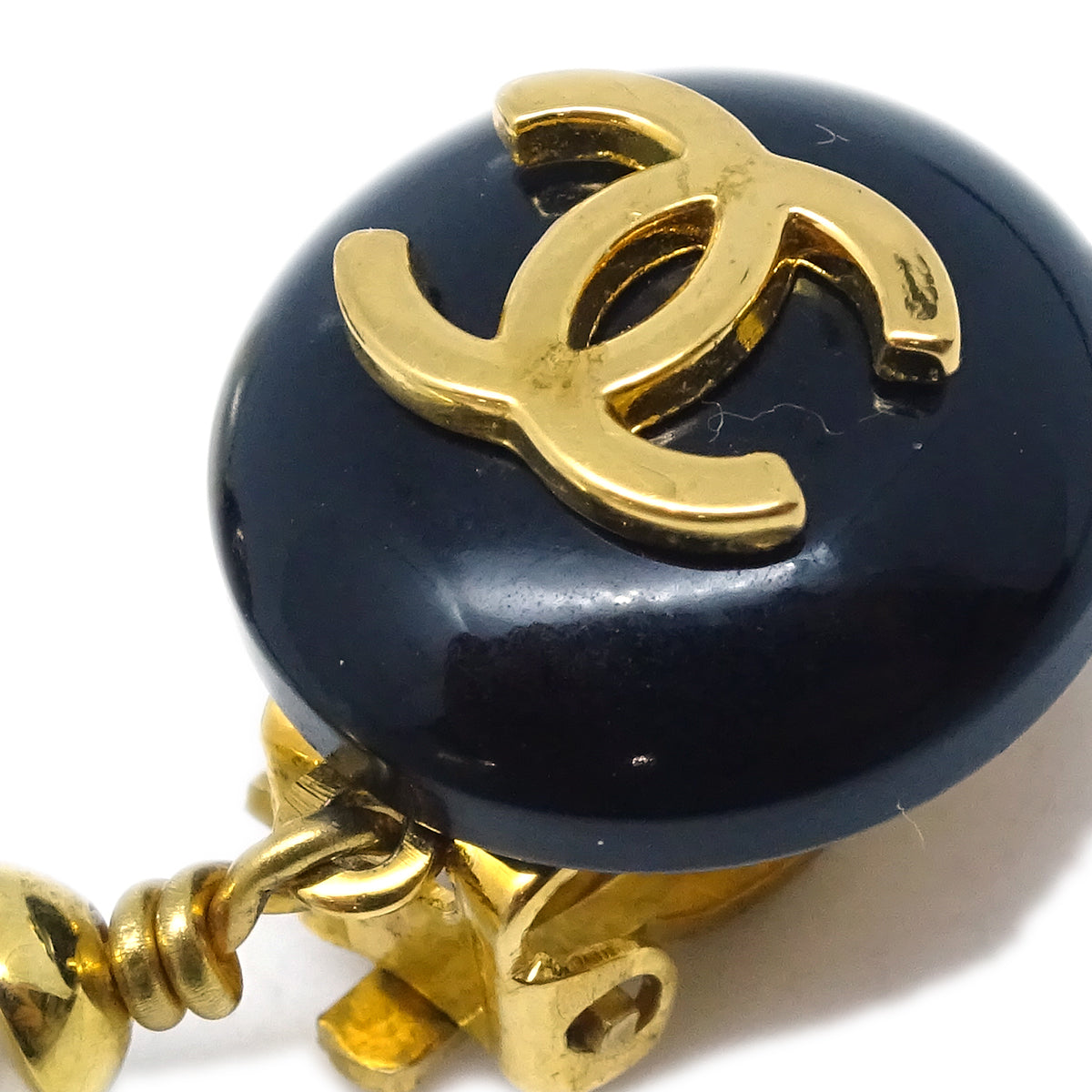 Chanel Dangle Earrings Clip-On Gold 96P