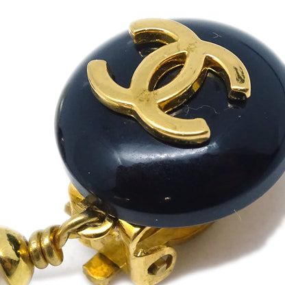 Chanel Dangle Earrings Clip-On Gold 96P
