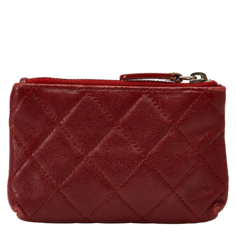 Chanel Matrases Cocomark Coin Cases Wine Red  Leather  CHANEL