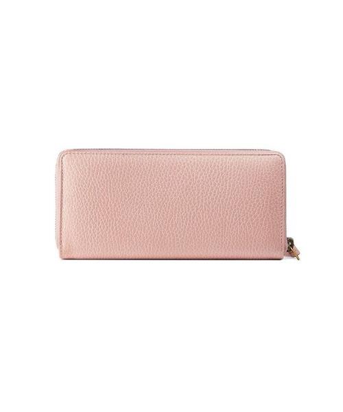 Gucci GG Leather Zip Around Wallet With Butterfly Light Pink