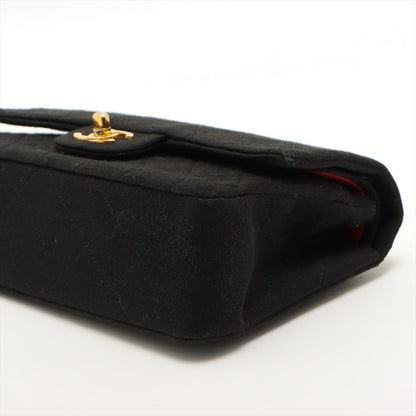 Chanel Matrasse Cotton Double Flap Double Chain Bag Black Gold  0st