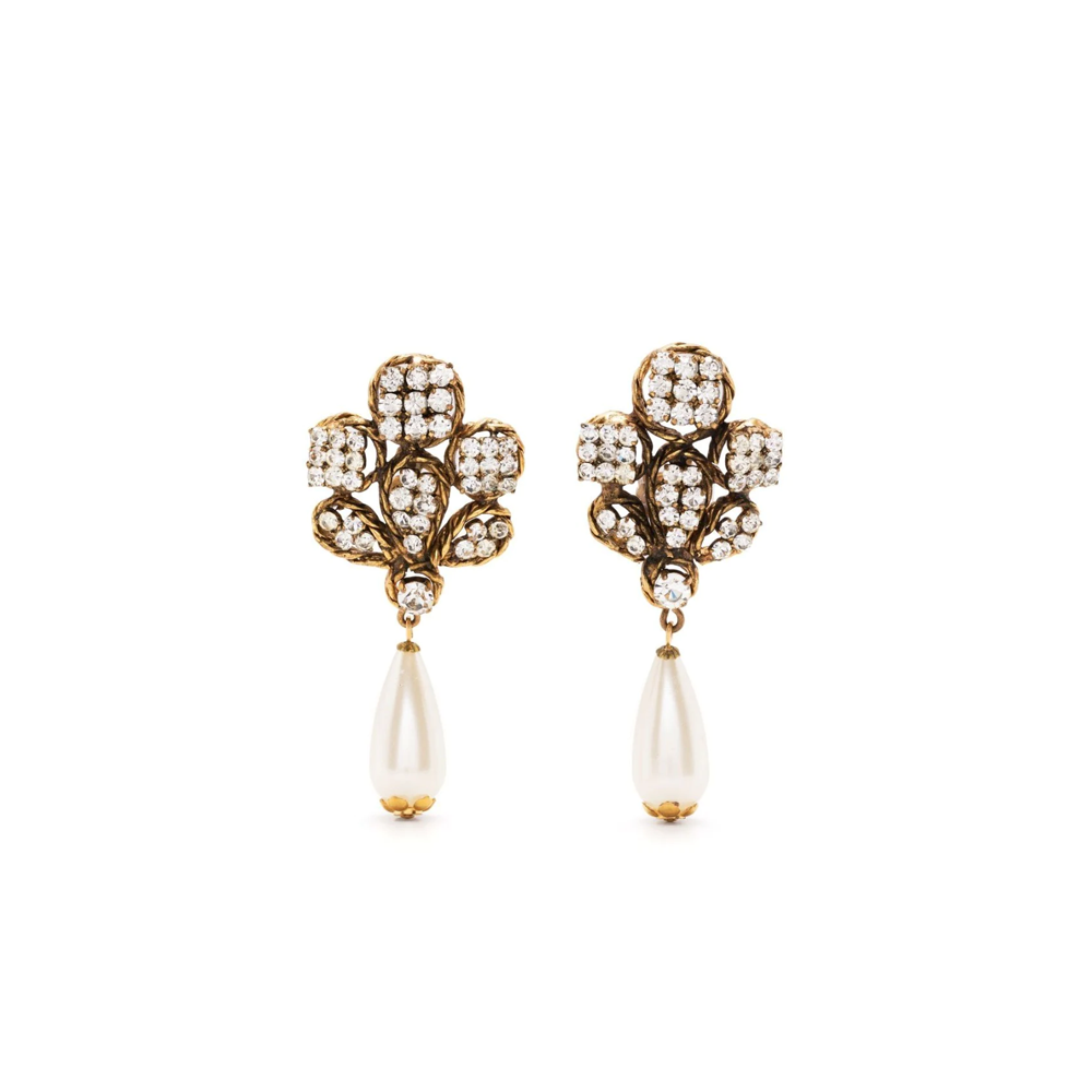 Pearl and Rhinestone Earrings