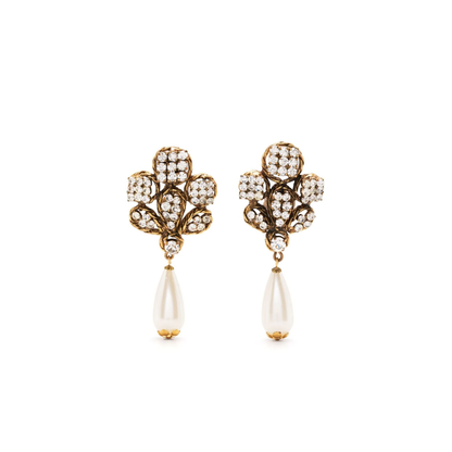 Pearl and Rhinestone Earrings