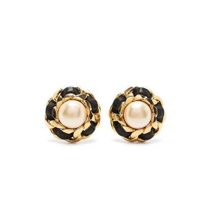 1970's Pearl Button Earrings
