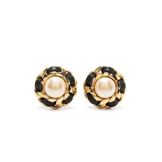 1970's Pearl Button Earrings