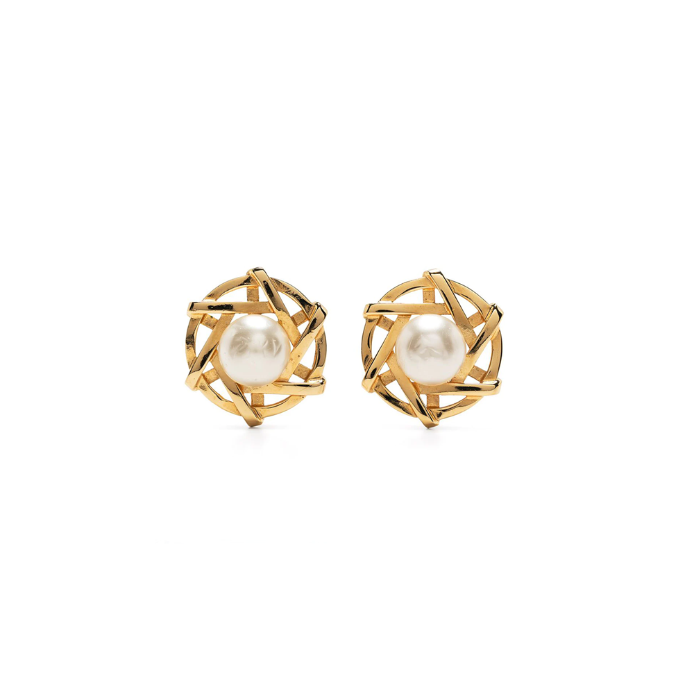 Pearl and Star Clip-on Earrings