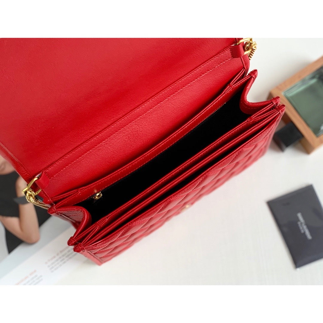 Yves Saint Laurent Becky Small Shoulder Bag Red