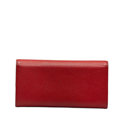 Chanel Cocomark Long Wallet Red Caviar   Chanel