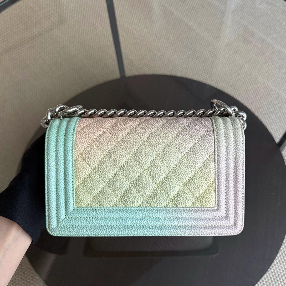 Chanel Boy Small - Caviar 20CM Quilted Raibow Limited Edition Series 25