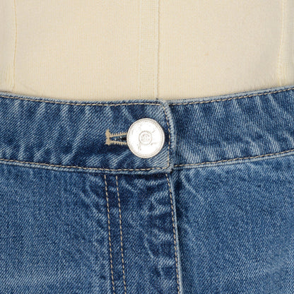 Chanel Blue Denim CC Frayed Hem Jeans FR 50