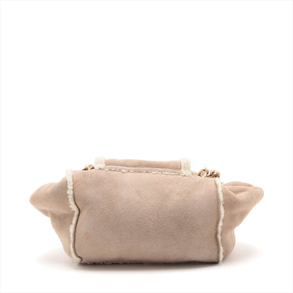 Chanel Coco Mouton Chain Shoulder Bag Beige Gold  7th