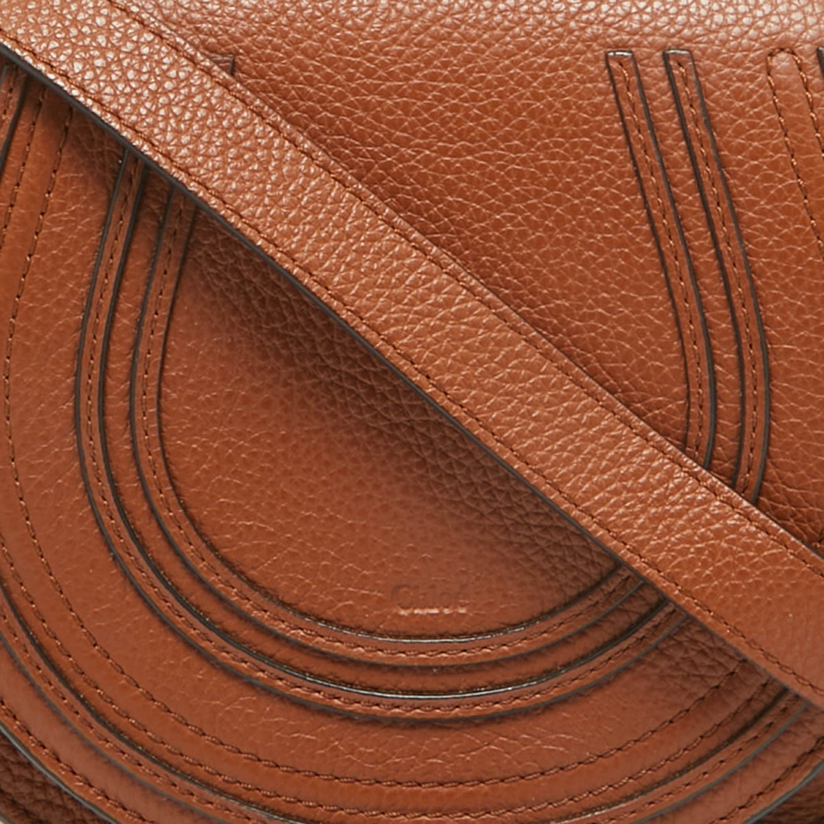 Chloe Brown Leather Small Marcie Saddle Bag