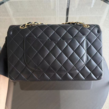 Chanel Classic Flap Medium - Lambskin 25CM Quilted Black Gold Hardware Series 15