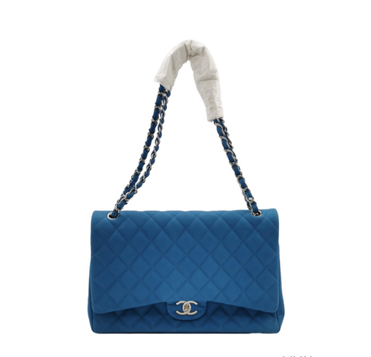 Chanel Classic Flap CF  Bag Maxi Blue