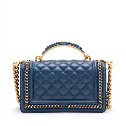 Chanel Boy Chanel 20 Small Chain Leather Shoulder Bag Blue G  A67085