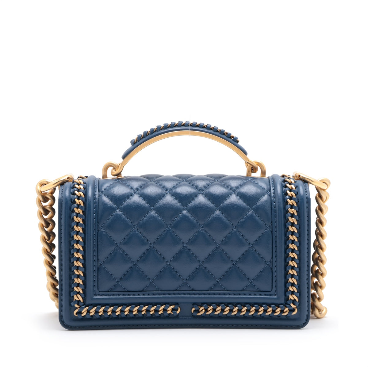 Chanel Boy Chanel 20 Small Chain Leather Shoulder Bag Blue G  A67085