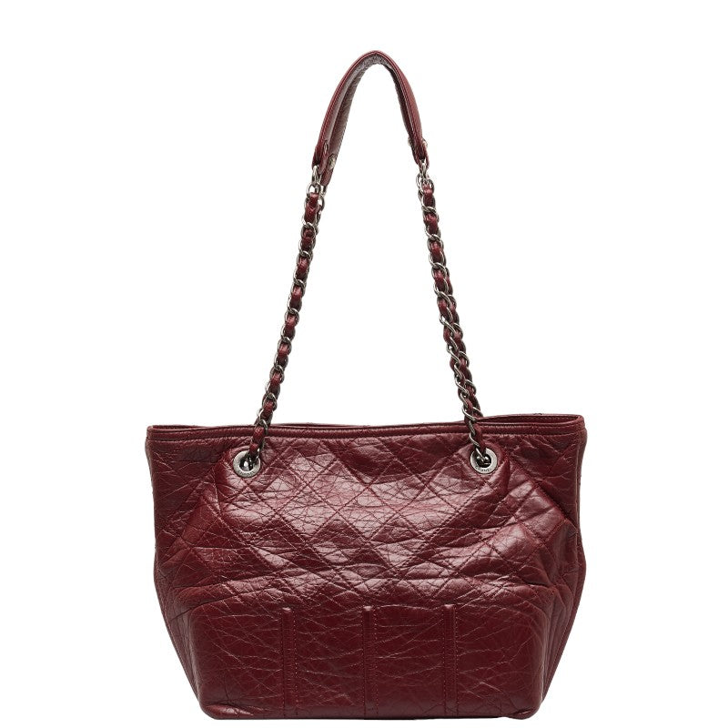 Chanel Big Coca-Cola Chain Tortoise Bag Wine Red  Leather  Chanel